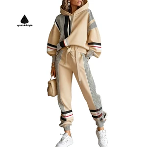 Workout Outfits Long Sleeve Zip up Crop Top Hoodie and Wide Leg Pants Women Custom Two Piece Tracksuits Set for Women