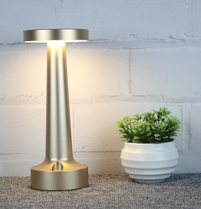 Factory directly price custom metal LED table lights Rechargeable bedside desk lamp