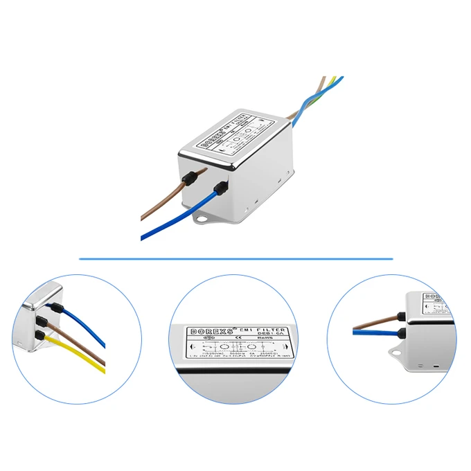DEB1 Series Single Phase EMI Filter 220VAC 3A-20A Power Line Filter