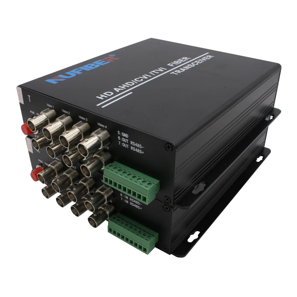 8-Channel Coaxial Video Multiplexer CCTV Camera Monitoring Fiber Optic Equipment for IP Network 20km Distance