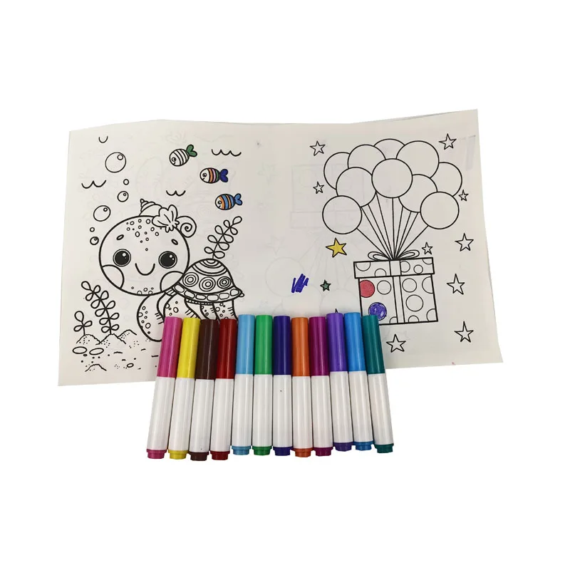 Kids Creative Color Change Marker Pen Magic Invisible Ink Watercolor Marker Mini Magic Art Marker with Special Drawing Paper