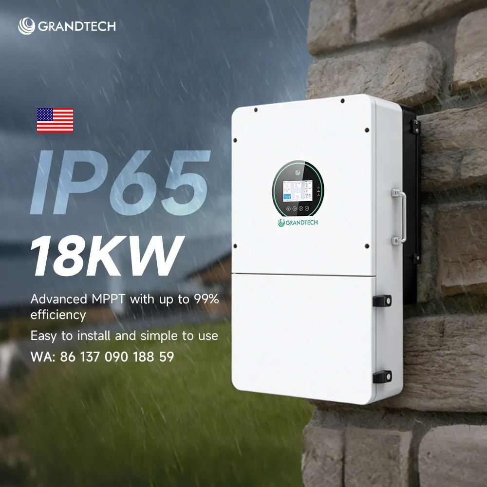 18 kW Инвертор со разделена фаза за хибридни соларни системи, 120 V / 240 V, двојно AC/DC MPPT, 120–500 Vdc, излез со чиста синусоида, 48 Vdc, низен домашен инвертор
