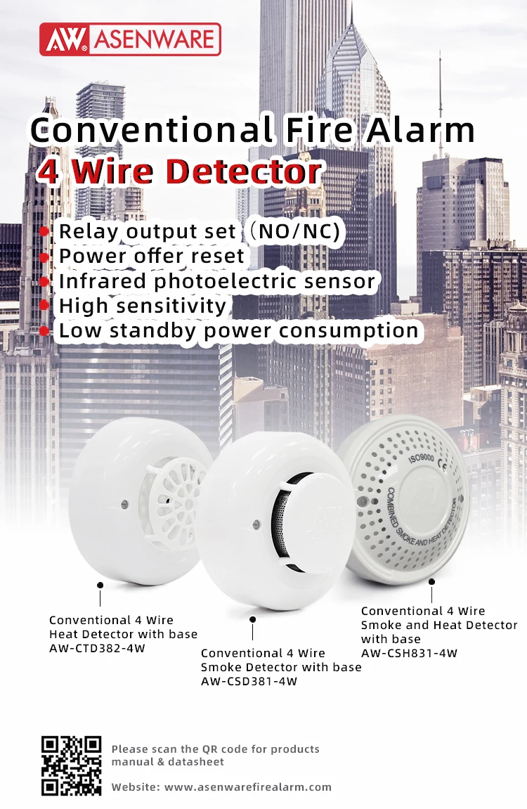 Conventional Temperature Sensor Heat Detector With Buzzer Flash Sounder ...