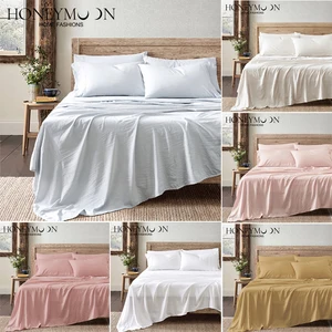 HONEYMOON 2022 Hot Sell king Size Luxury Bed Sheet Prewashed Super Soft Microfibre Solid Sheet Sets 4pcs for Home