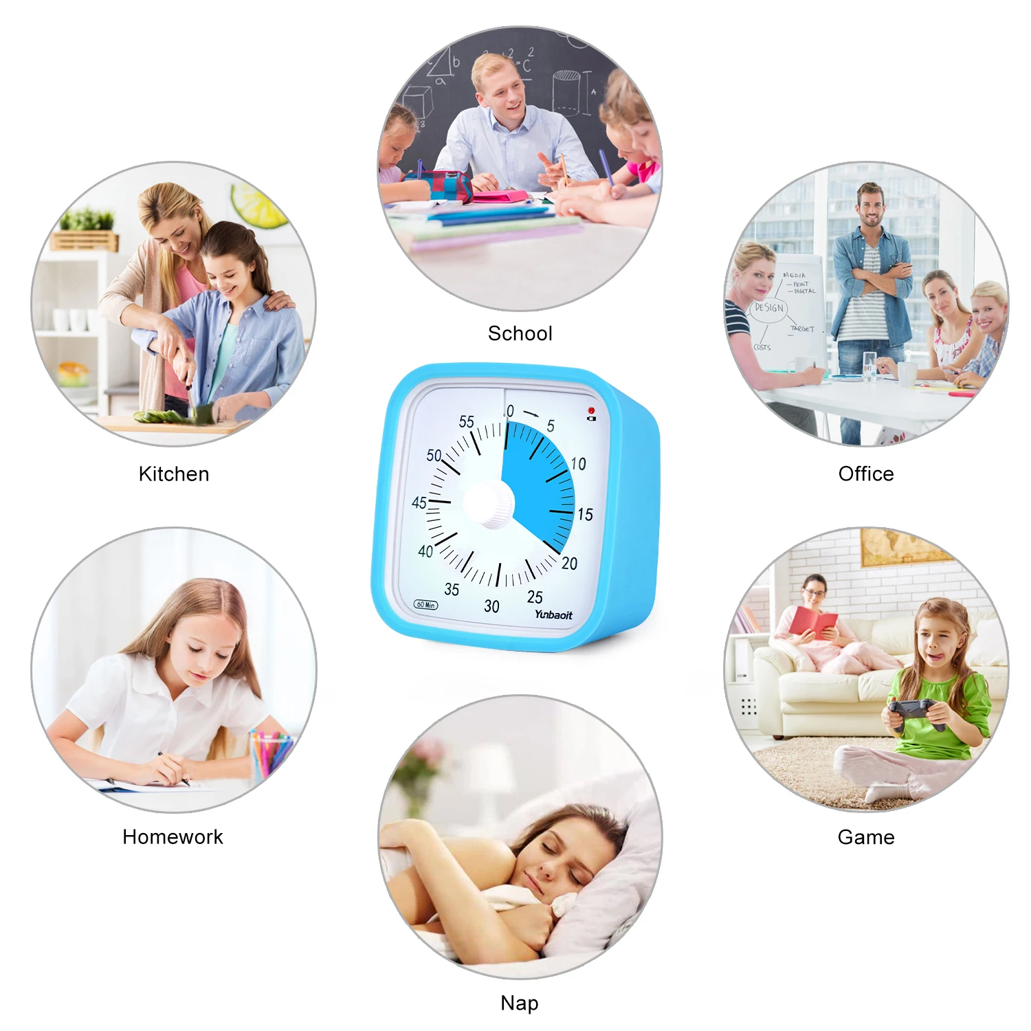 Yunbaoit Timer With Night Light For Teaching, Cooking, Meeting And