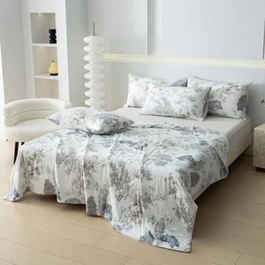Digital Printing Cooling Bedding Set Silky Nylon Spandex Quilt With Pillowcase Sets