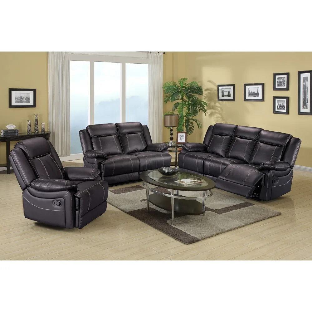 Factory Price Living Room Sofa Recliner Home Furniture Air Leather Luxury Modern 3 2 1 Leather