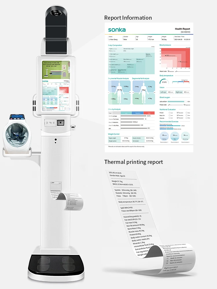 New Design Supermarket Medical Height Weight Bmi Checking Fat Body Analyser Vending Machine factory