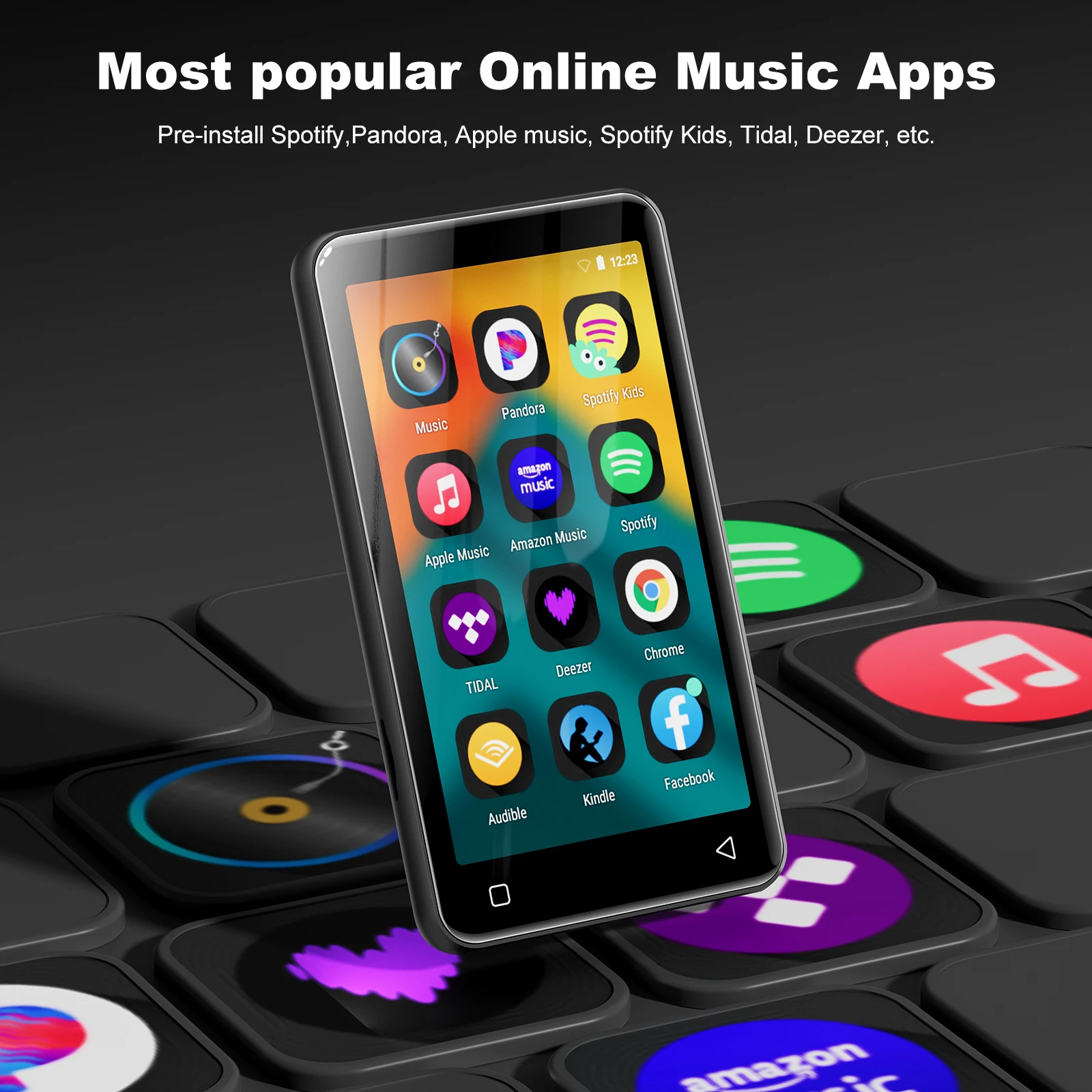 Digital Music Player with Touch Screen 1080p Christian Music Wifi Video Songs Download Touch Screen Smart MP3 Player