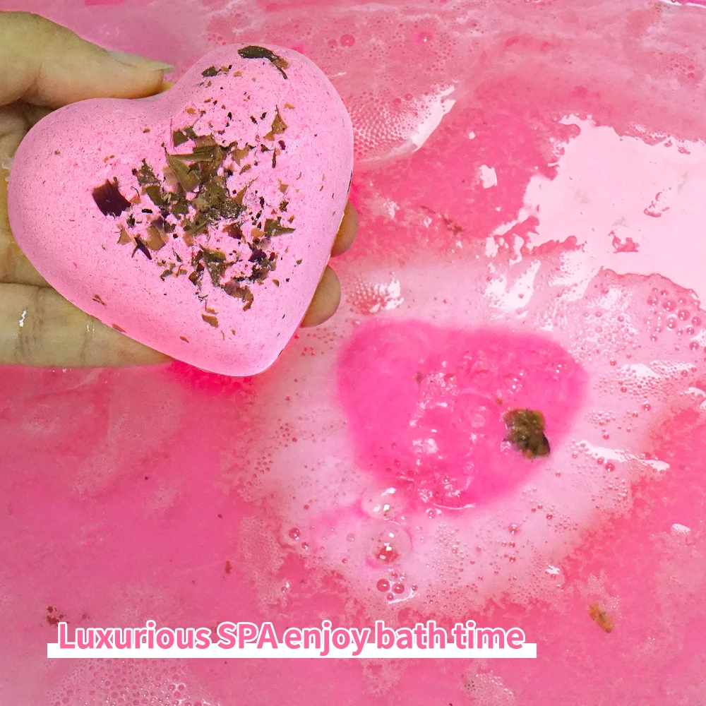 Msds/100 Natural Ingredients Wholesale Salt Bathbombs Fizzy Heart