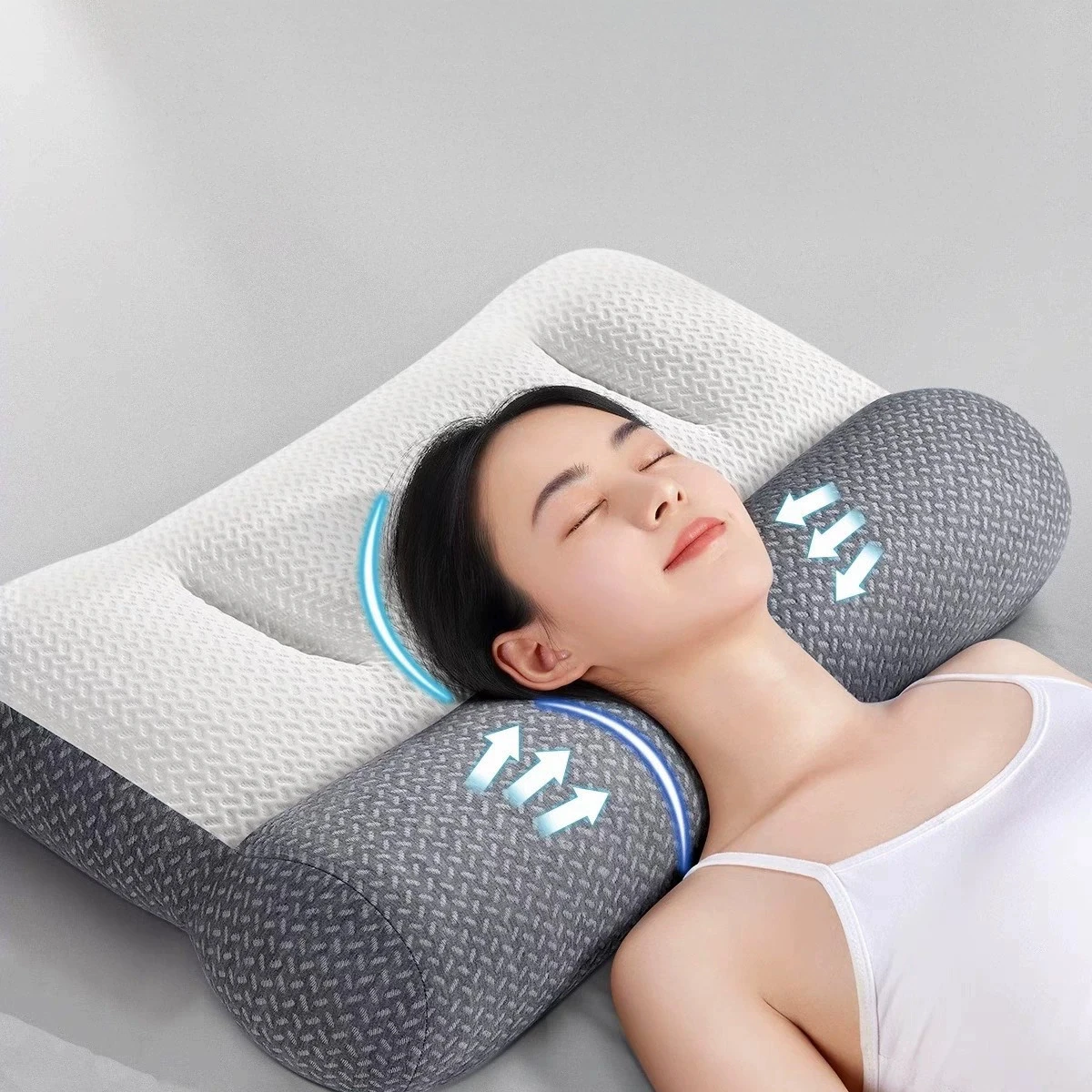 Bantal Ergonomis Unggul, Bantal Kontur Servikal Ortopedis untuk Semua Posisi Tidur, Bantal Leher untuk Pereda Nyeri Leher dan Bahu