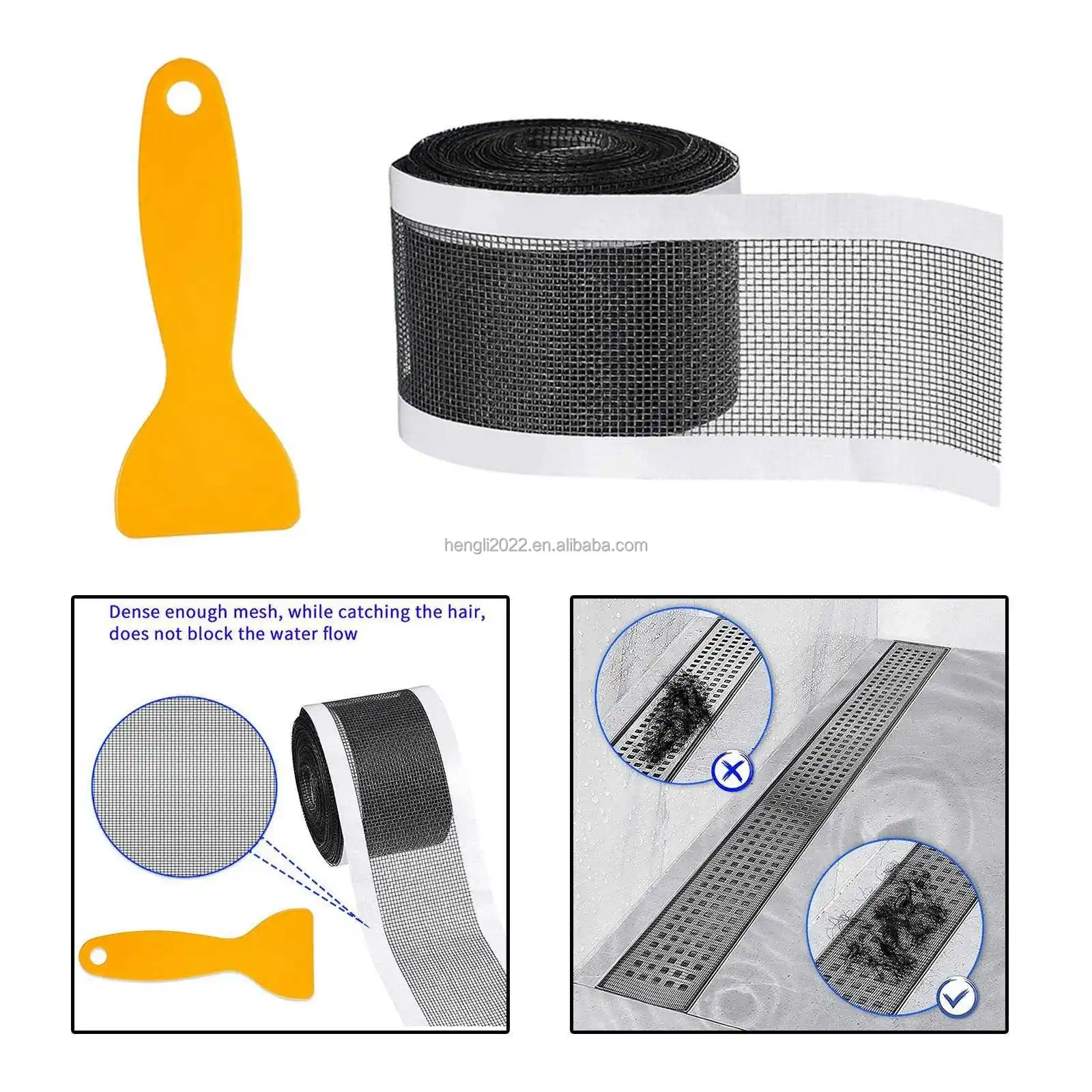 Shower Drain Catcher 40inch Sink Strainer Stickers Floor Drain Cover Drain Filter for Bathroom Sink Bathtub Laundry Washbasin