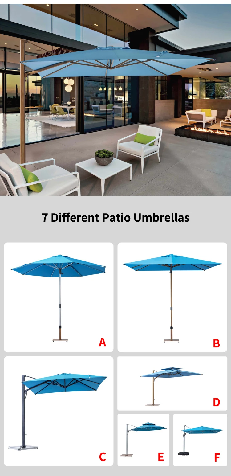 Outdoor Furniture Customizable Folding Led Parasol Umbrellas Cover