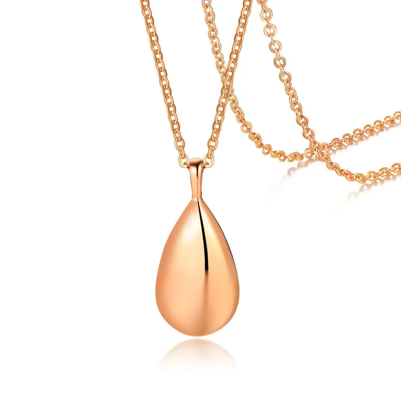 Stainless Steel Water Drop Tear Shaped Memorial Keepsake Locket Gift Cremation Ash Urn Pendant Necklace Jewelry for Women
