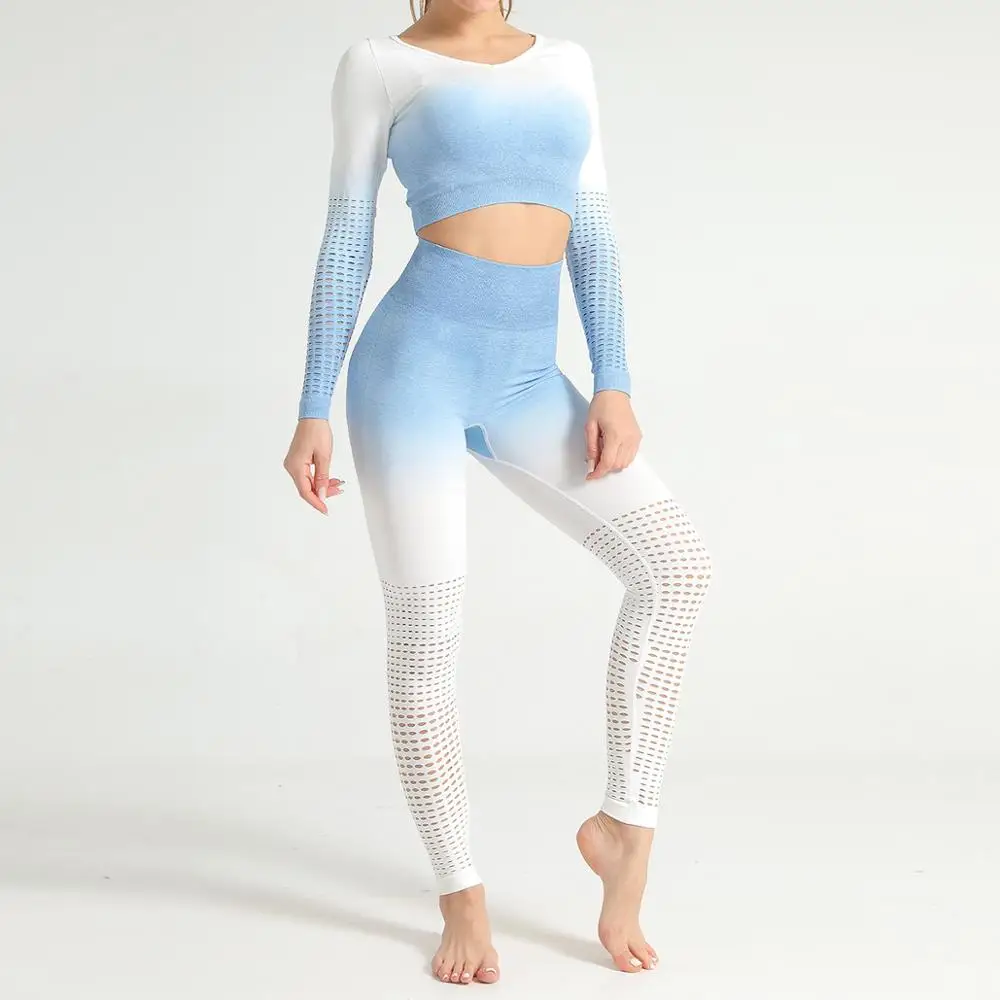 High Waisted Gradient Seamless Leggings 