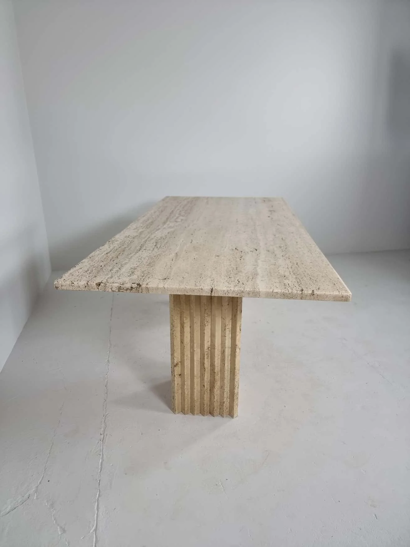 Travertine Ribbed Table Modern Design Dining Room Furniture Travertine