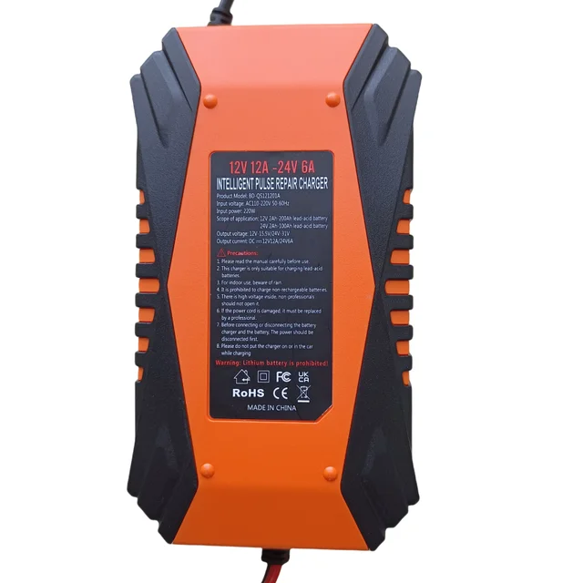 trending products E-FAST automatic 24v 6a car motorcycle tricycle battery charger with abs for lead acid agm gel efb