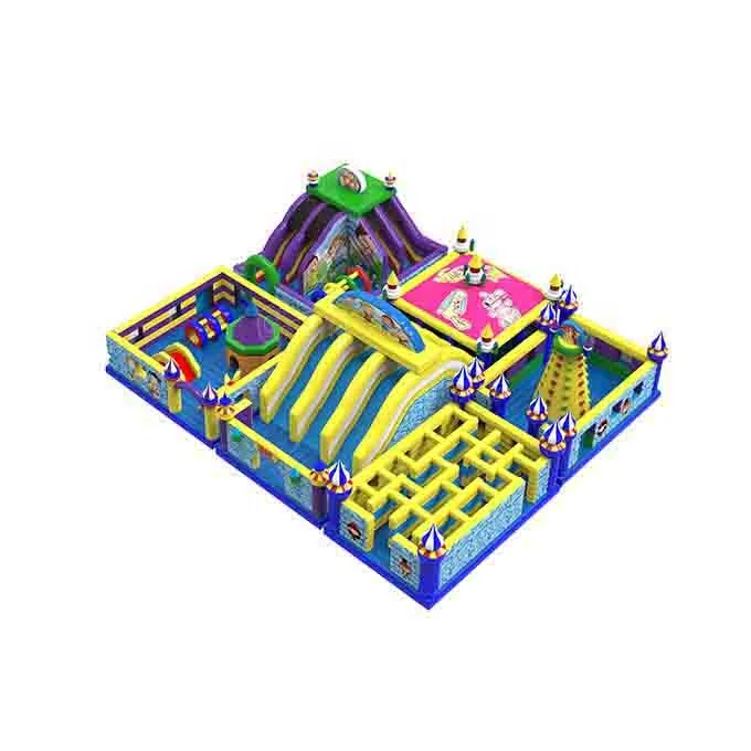 Juego Inflable Parque Tematico Inflable Con Cursos De Obstaculos En El Interior Parque Tematico Para La Venta