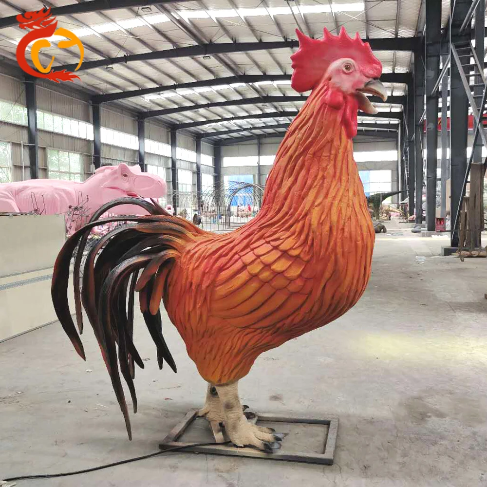 Mechanical Animal Animatronic Crowing Cock Rooster Models for Sale