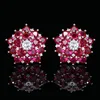 Pendientes de corindón rojo