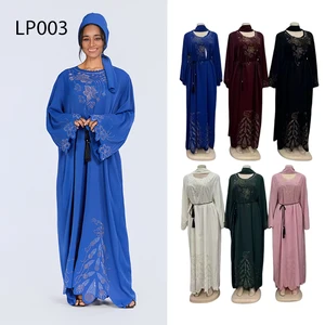 Wholesale Women's Elegant Summer New Fashion Middle Eastern Muslim Robe Round Neck Dress