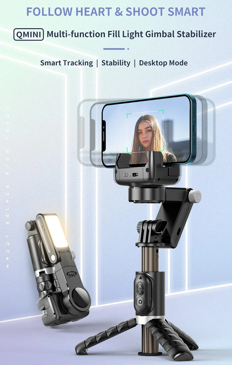 Amazlife 2023 New Smart Shooting Q18 Monopod Selfie Stick Tripod With