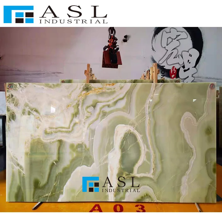 ASL onix verde natural onyx stone slabs low price green marble tiles polished translucent onyx verde onices verdes