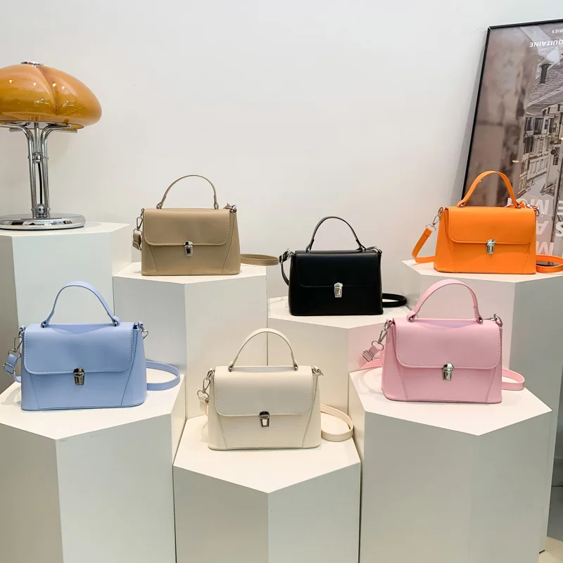 Solid Color Pop Clasp Texture Hand Underarm Bag New Summer 2024 Crossbody Bag for Female