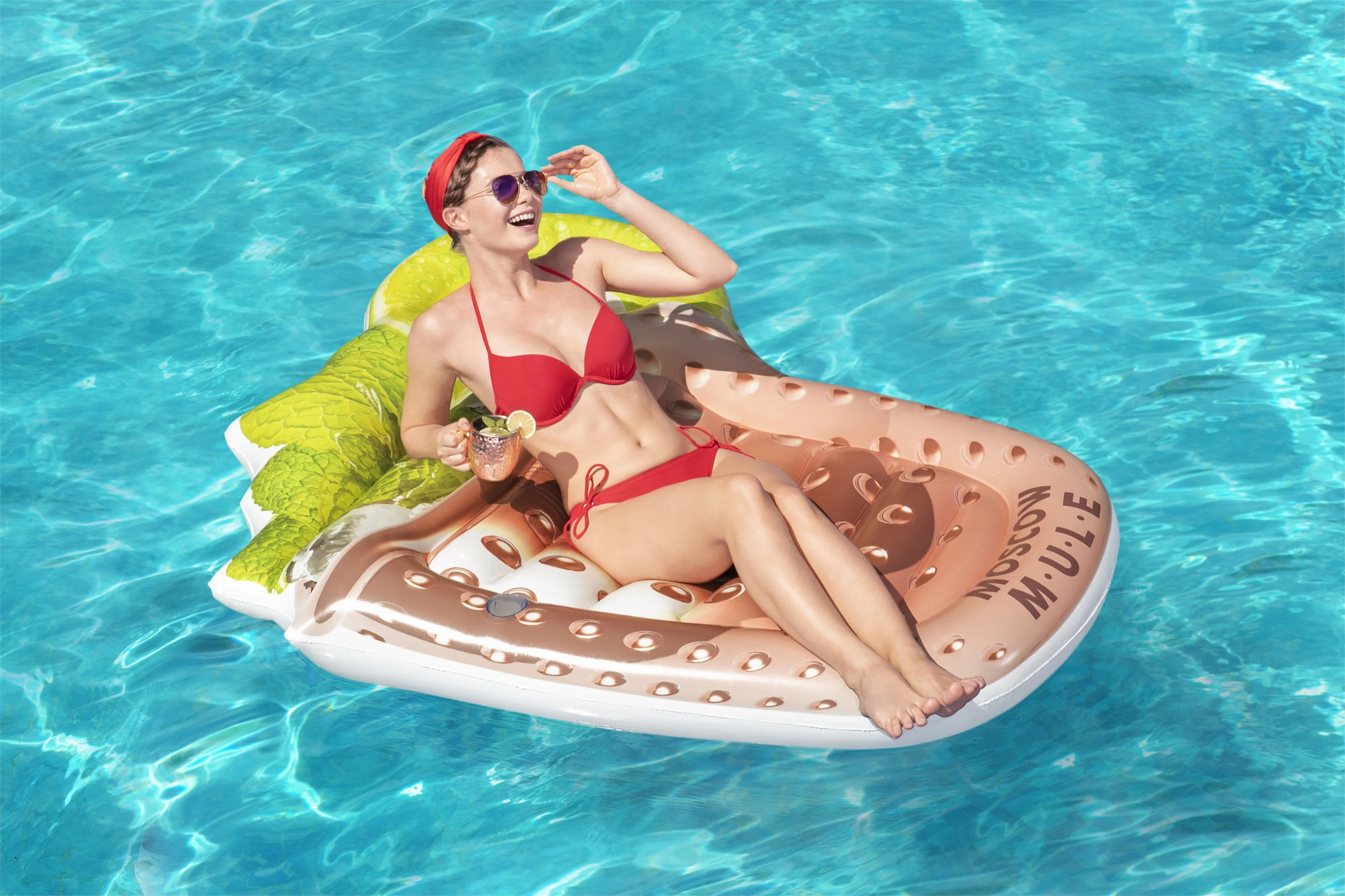 Bestway 43249 Inflatable Moscow Mule  Pool Float  Island for Adults  Water Floating Island