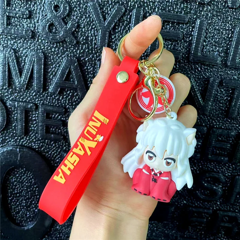 4 Designs Creative Inuyasha 3d Pvc Keychain Figure Doll Keychain