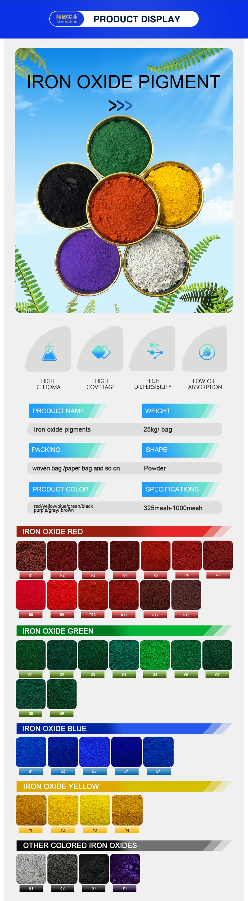 product iron oxide pigment fe2o3 high coloring power for building coatings wear resistant floors  colored bricks-14