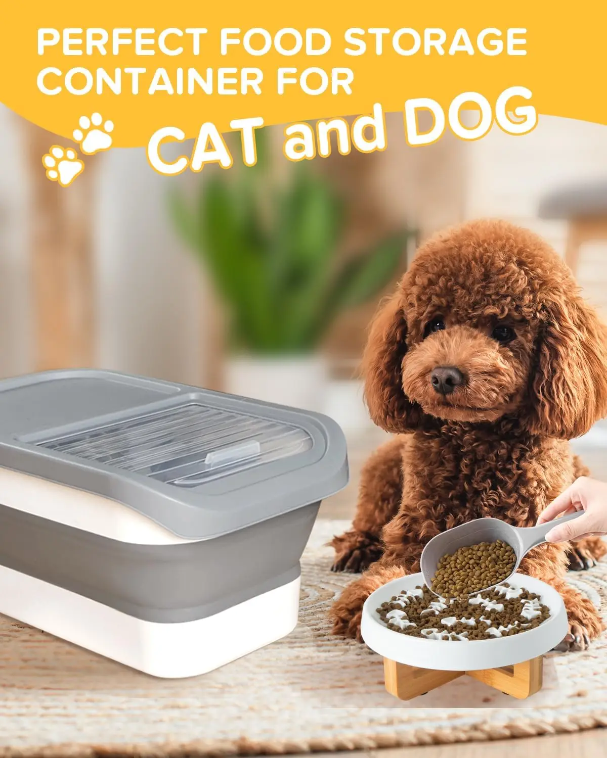 Collapsible Dog Food Container With Sliding Lid Dog Food Storage