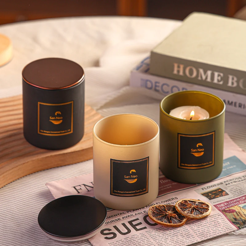 High Quality 10oz Glass Candle Jars with Lids for Home Decor