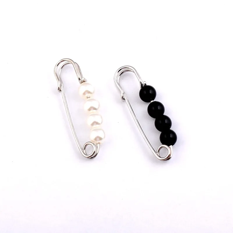 silver white and black pearl brooch pin crystal element in stock Korean brooch for wedding invitations