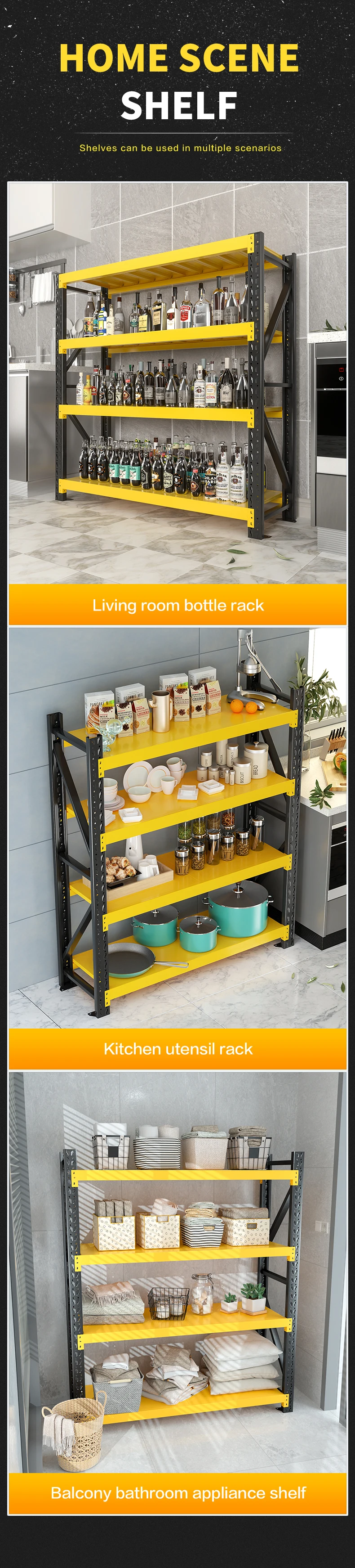Metal Warehouse Rack Industrial Racking Rack System 4 Layer 300KG Load ...