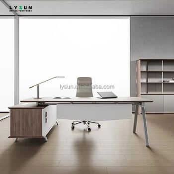 High End Modern MFC MDF Wood Storage Cabinet Durable Ergonomic Executive Office Desk for CEO Director Boss Home Apartment Use