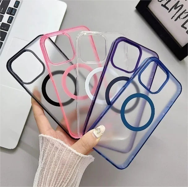 Hot Sale Transparent Clear Phone Case For Iphone 16 15 14 13 Plus Pro Max Hard PC With Magnetic Mobile Phone Case Cover