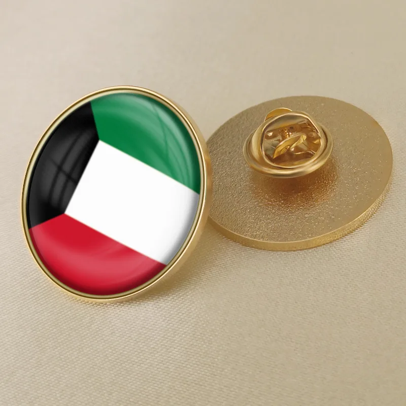 High Quality Flag of Kuwait Crystal Gel Drop Badge Brooch Flag Badges of All Countries in the World