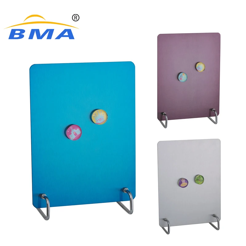 Different Color Available Free Standing Magnet Notice Board Stainless Steel Magnetic Message Bulletin Board Dry Erase Memo Board