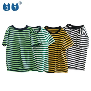 Modern 1~10 Years Summer Short Sleeves Boys O-neck T-shirts Striped Tops Shirts