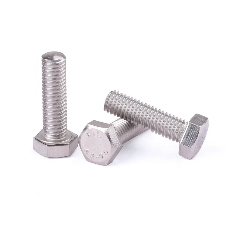 Factory price fastener din933 ss304 ss316 stainless steel hex head screws