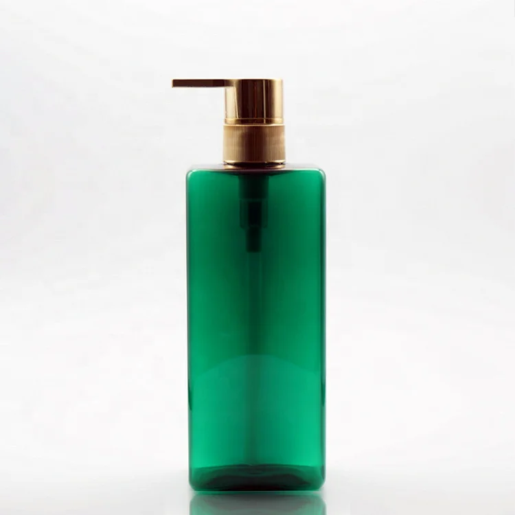 300ml 500ml Custom Black square Plastic PET Cosmetic Lotion Shampoo Pump  Mist Bottles