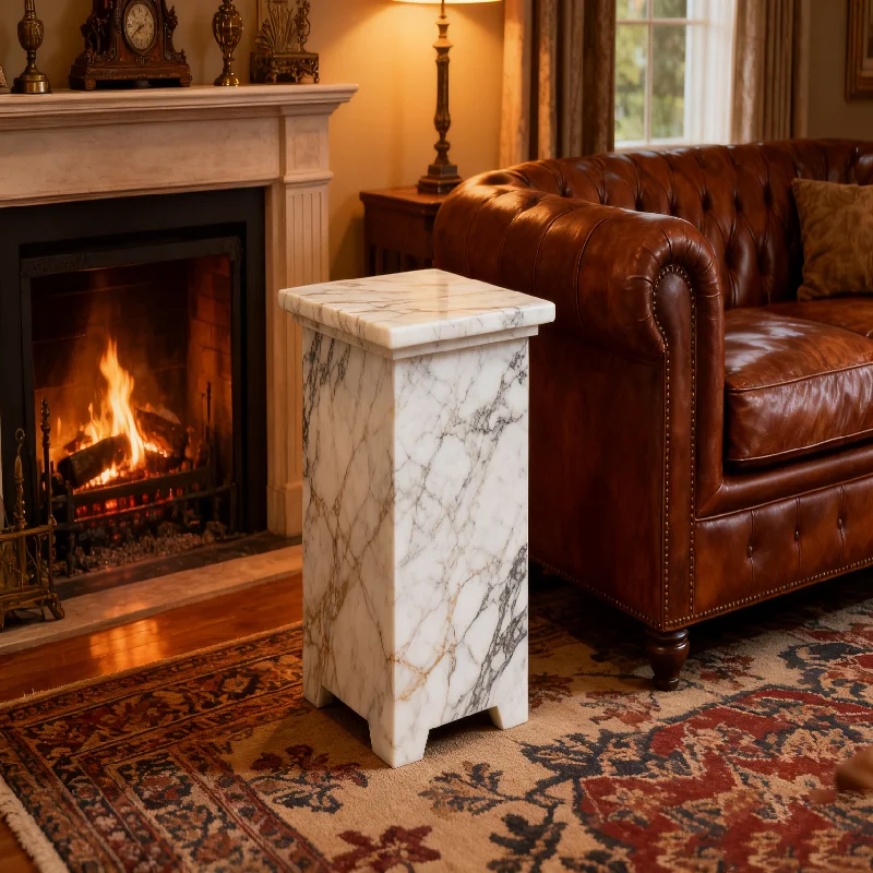 PAIA toshi kofe stoli, past qismi past, mehmonxona uchun luks tabiiy moslashtirilgan Calacatta Gold marmar kofe va yon stoli