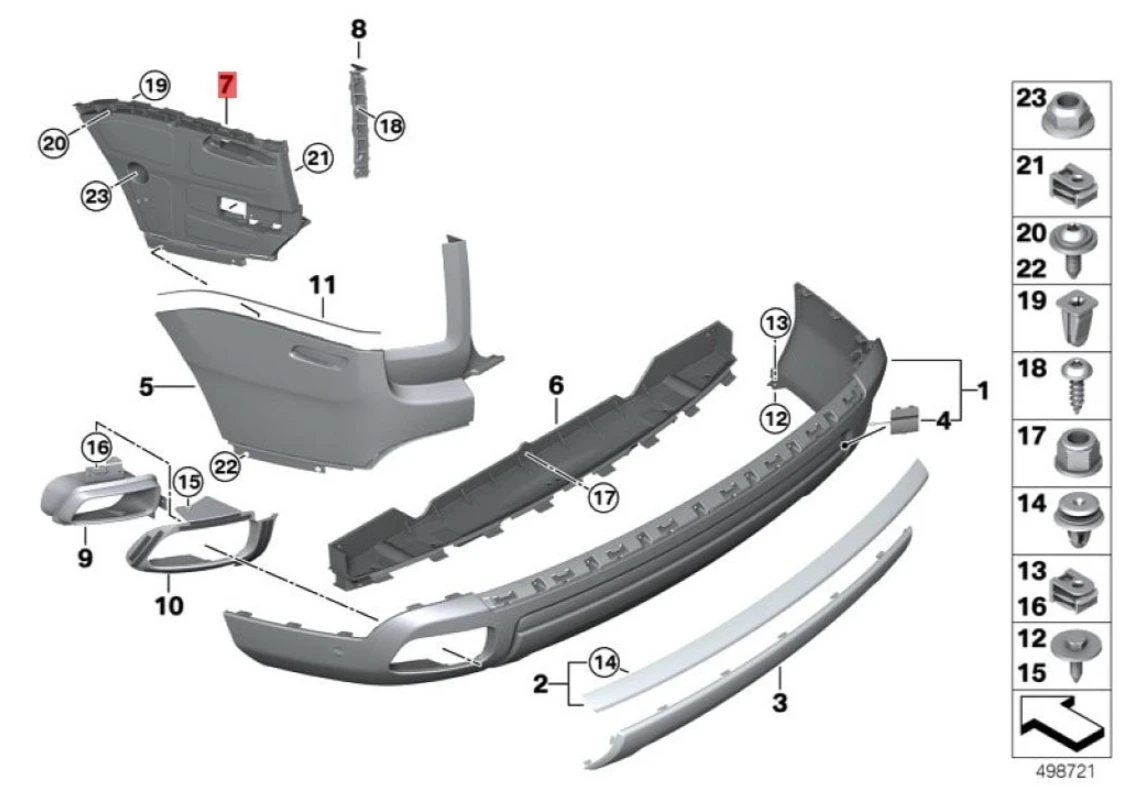 product 2025 hot sale auto accessories pp plastic rear bumper brackets for rolls royce cullinan oe 51127448705 51127448706206-3
