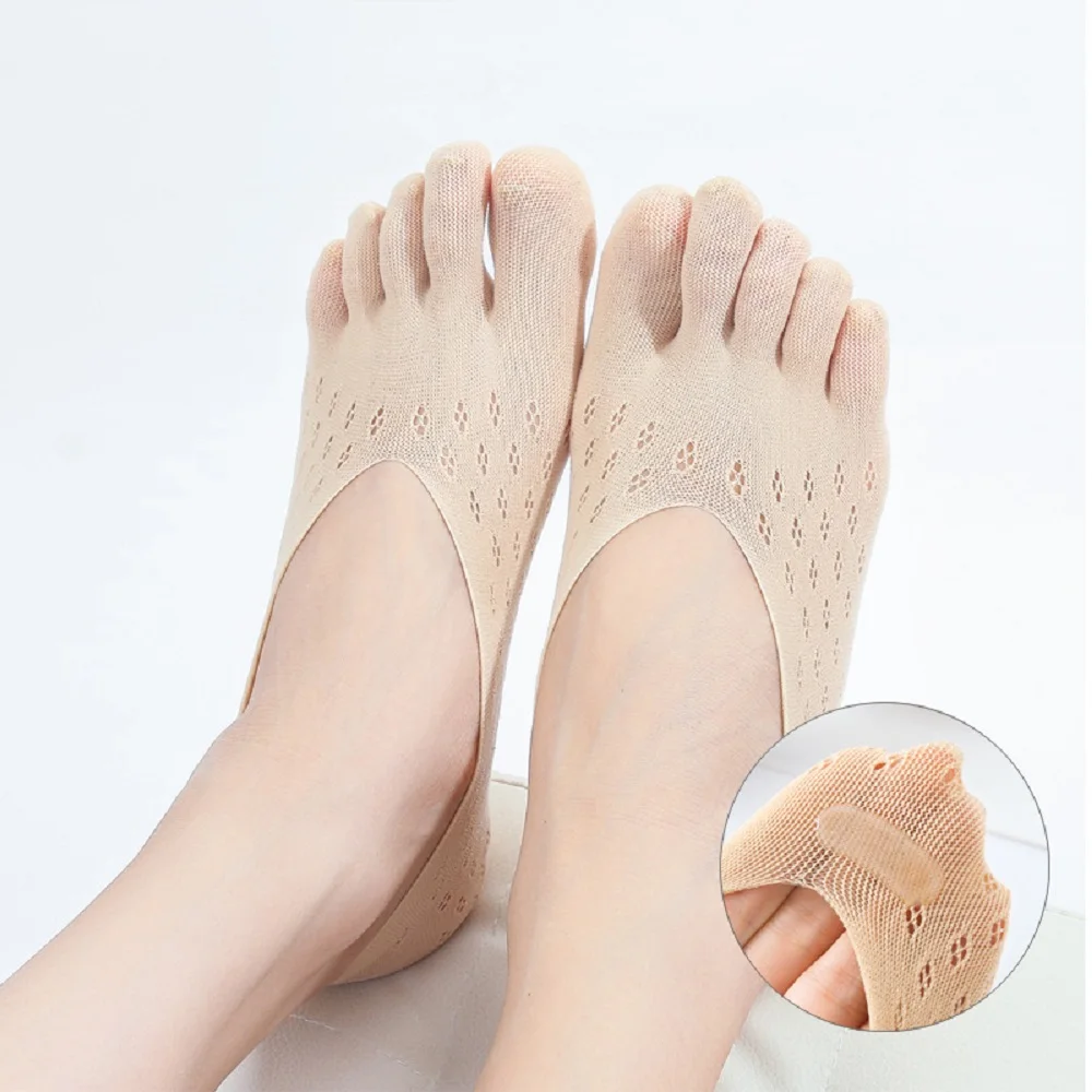Fashion Summer Thin Toe Socks Slippers Women Lady invisible Silicone Anti-skid 
