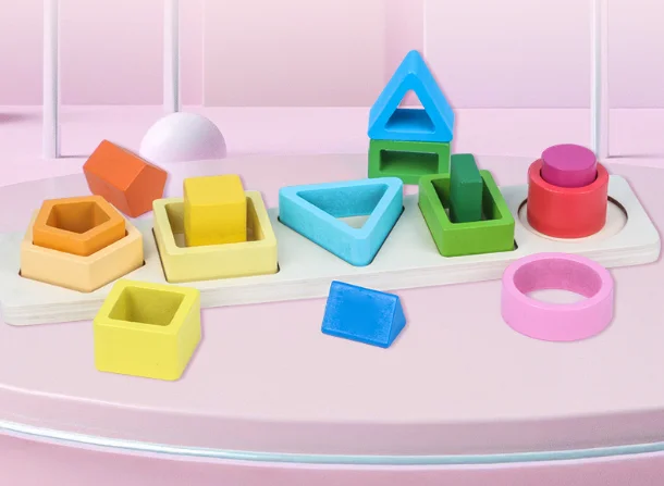 Wooden Building Blocks For Children Threading Puzzle Block Building ...