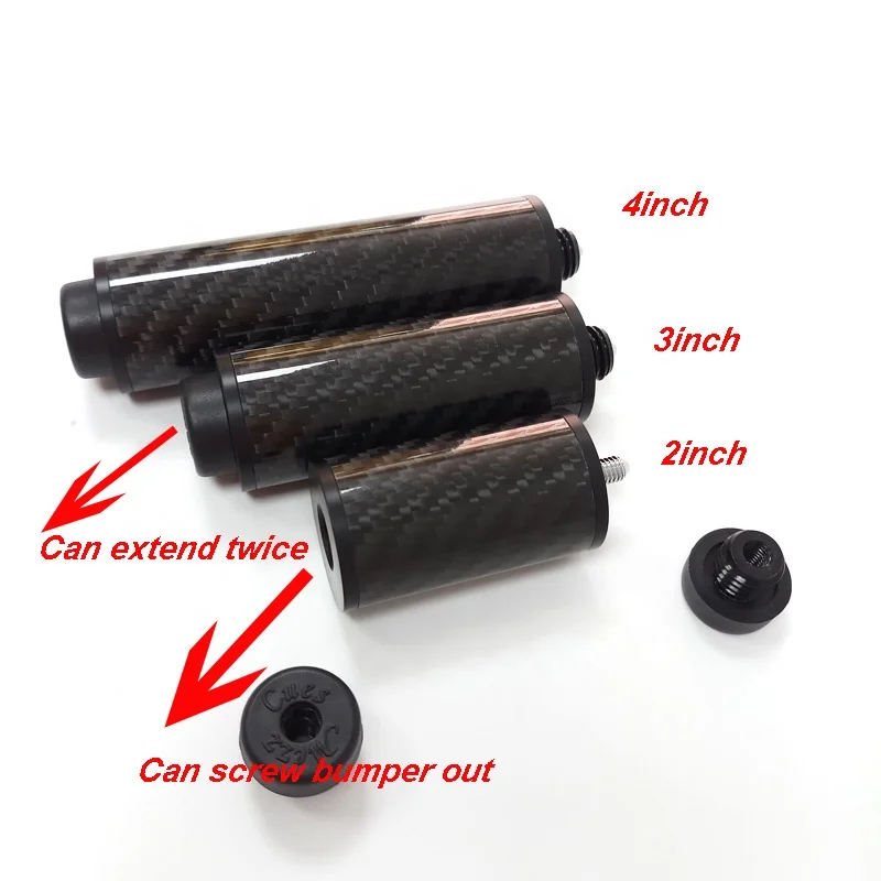 Профессиональный 2/3/4 черный карбоновый бильярдный кий удлинитель может расшириться дважды для сигналов о механическом бассейне усилитель сигнала оптовая продажа из