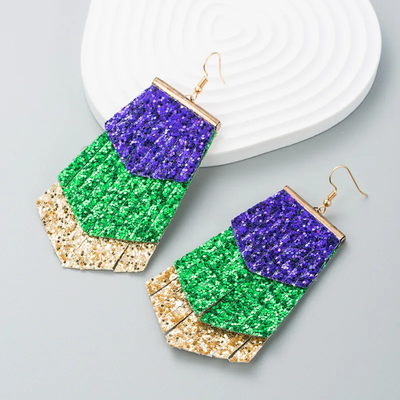 acrylic mardi gras earrings