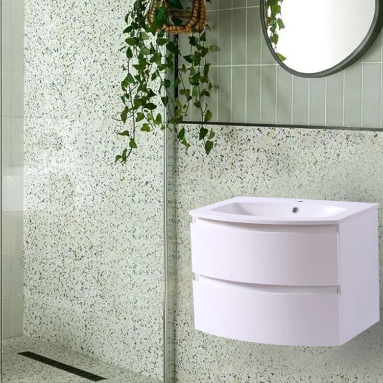 Modern Bathroom Furniture Floating High Gloss Curved Pvc Bathroom Vanity Unit Buy Pvc Bathroom