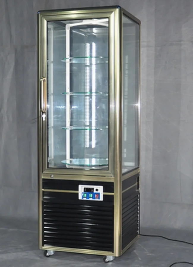 Supermarket Bakery Refrigerated Display Cases Rotating Cake Display Fridge